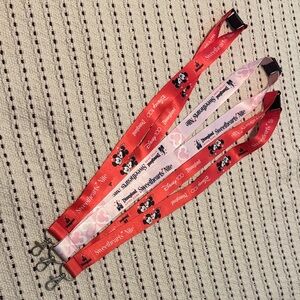 Disney Mickey & Minnie Sweethearts Lanyard Set - Red & Pink